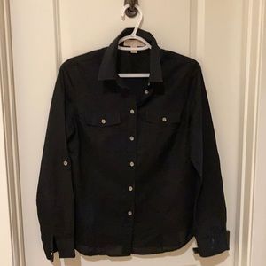 Michael Kors black button down (silver buttons)